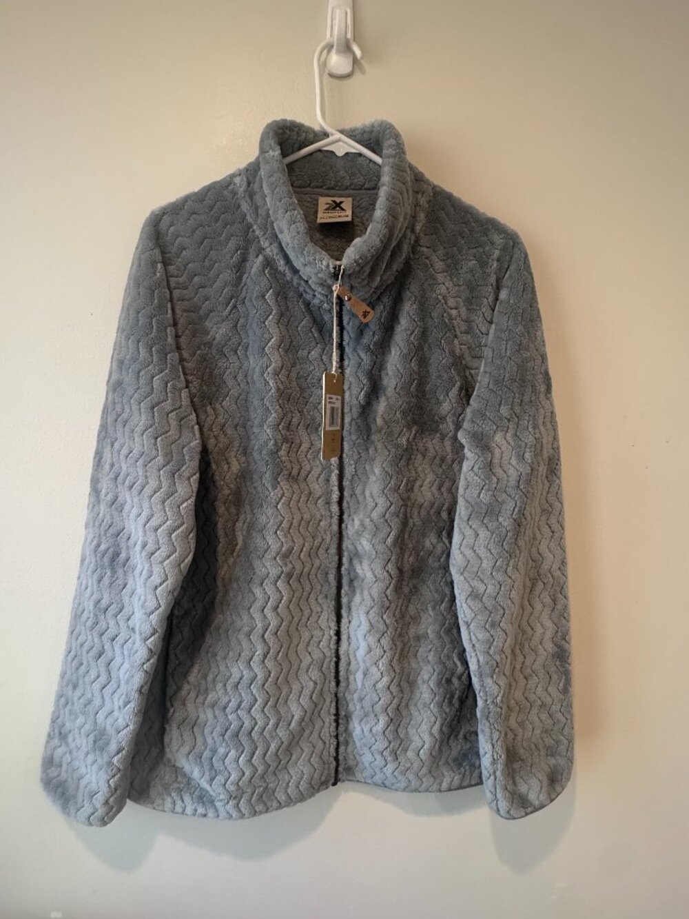 ZeroXPosure Embossed Pile Full Zip Jacket – Green Stone/Blue – XL 🔥